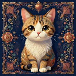 happy cat by Martine Johana and Casey Weldon, rich colors, intricate, elegant, highly detailed, centered, digital painting, artstation, concept art, smooth, sharp focus, illustration