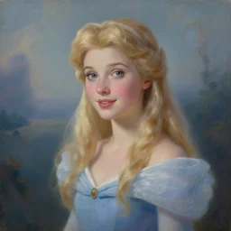 rendered in unrealengine, soothing in the usa by don bluth, by marc silvestri. a painting, beauty & mystery of princess aurora. enigmatic smile & gaze invite us into her world, & we cannot help but be drawn in. soft features & delicate way she is dressed make her almost ethereal. landscape distance & mystery. what secrets princess aurora holds.