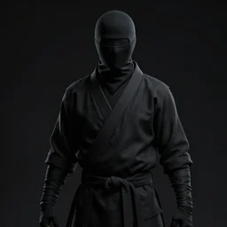 invisible black ninja with black clothes on pure black screen