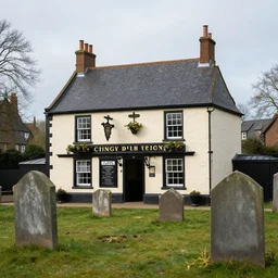 taver, pub, graveyard