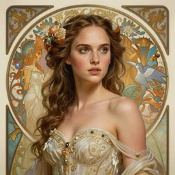 Natalie Portman as a Goddess of the Universe, cute, fantasy, intricate, elegant, highly detailed, digital painting, 4k, HDR, concept art, smooth, sharp focus, illustration, art by artgerm and H R Giger and alphonse mucha