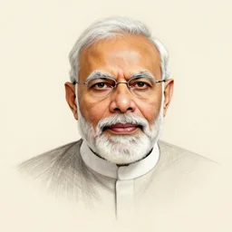 a portrait of narendra modi drawn by joe fenton