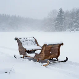 A cozy Snowplow! stuck in the heavy snow of a beautiful snowy landscape. A blizzard and heavy snow falls. Fog and mist, highly detailed, concept art, digital art, 4k, high snow