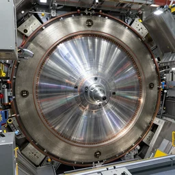 inside of the large hadron supercollider at the moment of atomic impact