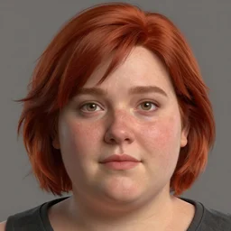 portrait of short and plump 5 0 - year - old woman with red hair and a kind face, hyper realistic face, beautiful eyes, character art, art by mark brooks, hyperdetailed, cryengine, trending on artstation, digital art