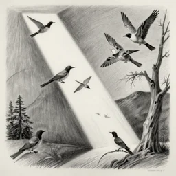 birds, dynasty robert sonia delaunay escher joost swarte, ligne claire, pencil drawing