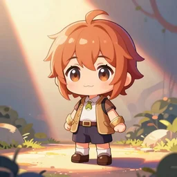 a chibi, anime style, colorful, cgsociety, cute, warm