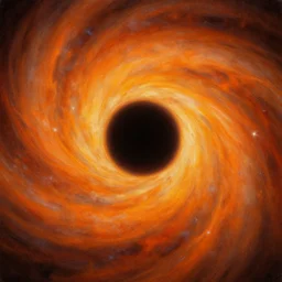 a beautiful oil painting of the event horizon of a black hole, orange, warping, detailed, beautiful, awe - inspiring, bright, by greg rutkowski, trending on artstation