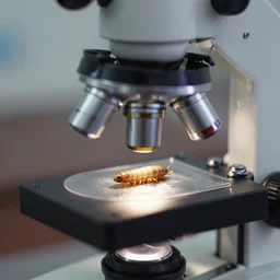maggots under a microscope
