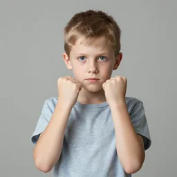 beaten by life, a young peren, cornered like an animal, stands in with his fists waiting for a nap, with blue eyes and rage in his eyes, by vivienne westwood, by jean paul gaultier, sad motif, dramatic, soft colors, poster, cartoon, linework 8 k