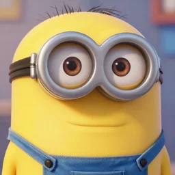 A realistic close-up face of Gru in despicable me 2.