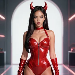 jessica alba as a devil girl, octane render, anime, trending on artstation, unreal engine, volumetric lighting