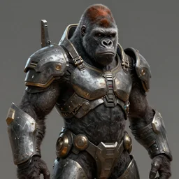 digital painting of a gorilla wearing heavy futuristic armor, very detailed, sci - fi, artstation, concept art, 8 k, high quality