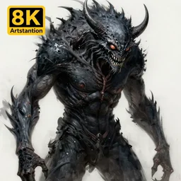 painting of a dark creature, highly detailed, sharp, digital painting, illustration, contrast, art by yoji shinkawa, digital art, concept art, trending on artstation, 8 k