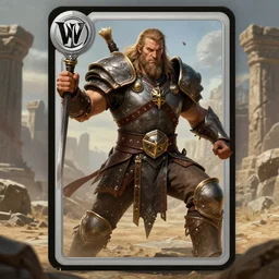veteran warrior, gigachad in armour, d & d barbarian, conan the barbarian, powerful male character from warcraft, character portrait, trading card game art, perfectly shaded, extremely detailed, matte, artstation, volumetric lighting, 4 k, deep focus, dynamic scene, fighting, sharp focus, deserted landscape, ancient stone ruins, art by frank frazetta and artgerm and wei