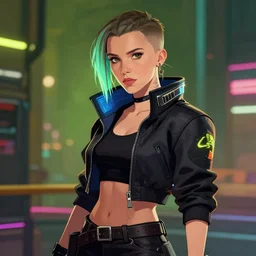Millie Bobby Brown in Cyberpunk 2077 by RossDraws