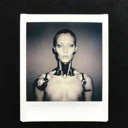 a black and white photograph of cybernetic androgyny forever, in the style of egon schiele, by jenny saville, film photography, polaroid photo, surreal, soft lighting