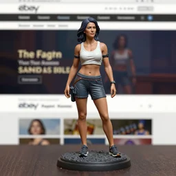 Fine Image on the store website, eBay, Full body, 80mm resin detailed miniature of an attractive mature lady in athletic cloth
