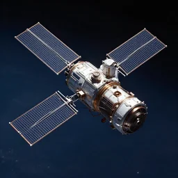 satellite in space, cyberpunk, trending on art station, photorealistic, unreal engine, 8 k