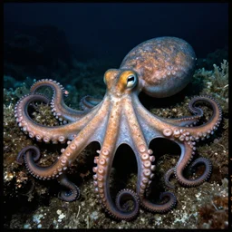 a portrait of a pacific octopus, kodak portra