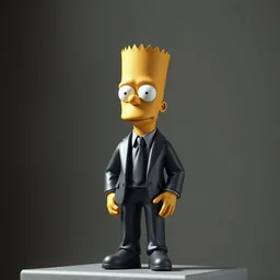 bart simpson in business suit, is antique statue, octane render, highly detailed, hyper - realistic.