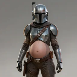 pregnant female mandalorian, art station concept art, 4 k