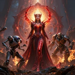 by par olofsson and wayne barlowe, visually stunning, cinematic, ultra realistic, hyper realism, 1 2 k, epic, octane render, unreal engine, vfx, maya, imp, wild growth, swipe, wrath, mystic barrier, blood - queen lana'thel, holy nova, microbot, sunfury protector, patches the pirate