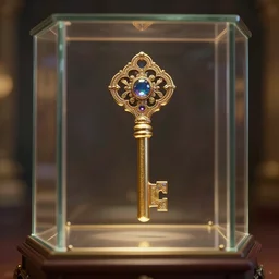 opal jeweled, ornate key in a glass display case : : 4 k, quixel megascans, photorealism, cgi, digital concept art, redshift render, physically based rendering, cinematic, filmic