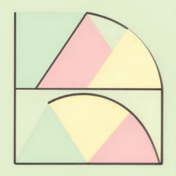 triangles. retro art by jean giraud. fibonacci. pastel colors