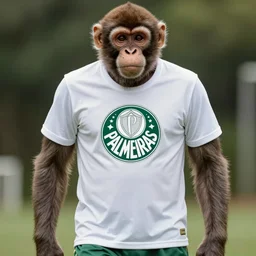 a monkey waring a t-shirt of Sociedade Esportiva Palmeiras