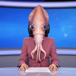 a news presenter that looks like a squid