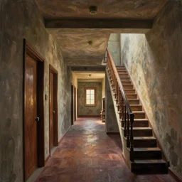 model, hallways and stairwells, similar to relativity by m. c. escher