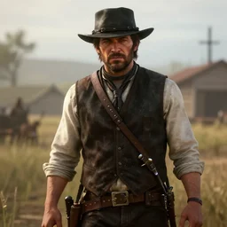 Film still of Tom Hardy, from Red Dead Redemption 2 (2018 video game)