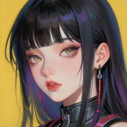 face of a beautiful cyberpunk girl character design, painting by sakimi chan, katsuya terada, zumi,, craig mullins, frank frazetta, mucha, kidmo, trending on artstation, jeffery catherine jones