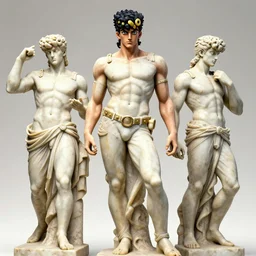 ancient greek statues as characters from jojo's bizarre adventure in the style of araki