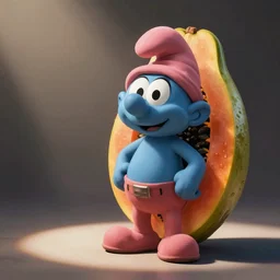 papa smurf dressed as papaya