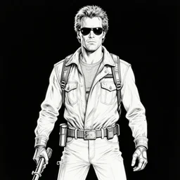 the terminator ( 1 9 8 4 ) in line art style