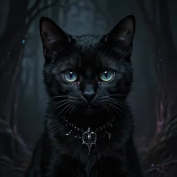 gothic kitten, darkwave, darksynth, portrait, sharp, digital matte painting, art by luis royo, greg rutkowski, wlop, dramatic lighting, trending on artstation