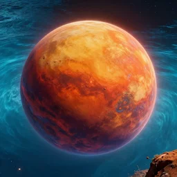 Water on Mars, futuristic, sci-fi, vibrant colors, 8k photorealistic, HD, high details, trending on artstation