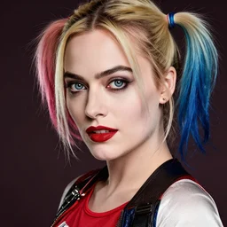 margot robbie model as captain america model photoshoot closeup avengers harley quinn