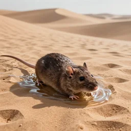 rat swimming in the desert, hd photo