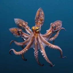 “ flying octopus with three heads ”
