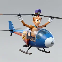 Inspector Gadget using his gadget copter, highly detailed,