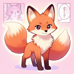 a cyberpunk anthropomorphic fox with a fluffy tail!!!, manga art, trending on furaffinity, cartoon, kawaii, backlighting, by kawacy, chibi, pastel