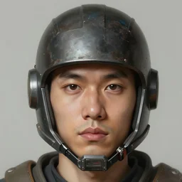 headshot portrait of a realistically proportioned face in a hextech helmet, realistic face details, smooth, highly detailed portrait, digital painting, smooth, sharp focus, illustration, in the style of studio fortiche