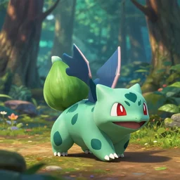 bulbasaur pokemon as nendoroid walking in a forest in the croods movie style anime disney pixar 8 k hd dof kodak film volumetric lighting