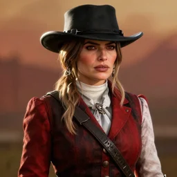 margot robbie in red dead redemption 2, highly detailed