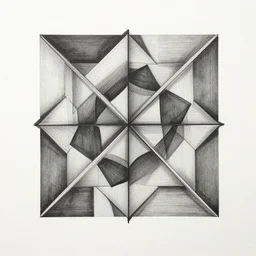 procedural, grayscale, geometric ink on paper c 4