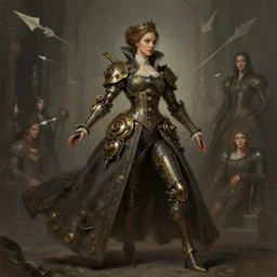 a beautiful woman, aristocrat cloak, steam punk, mechanical parts, fantasy, digital painting by ilya kuvshinov, greg rutkowski, wlop, james jean, victo ngai, beautifully lit, muted colors, highly detailed, dynamic pose, artstation, fractal arrows, fantasy art, intricate background by craig mullins, thomas kinkade