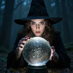 witch looking into crystal ball